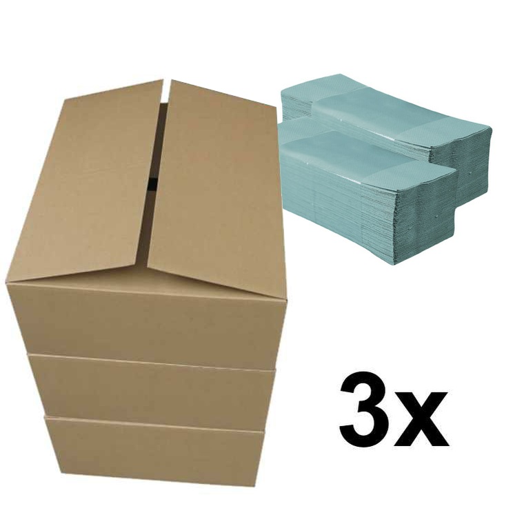 Papírové ručníky ZZ BASIC zelené - pack 3 x 5000 ks