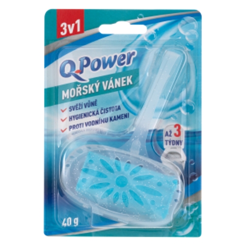 Q Power WC držák + náplň 40g mořský vánek