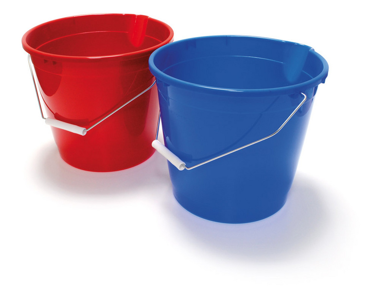 Vědro PVC 10 l s výlevkou modré/červené
