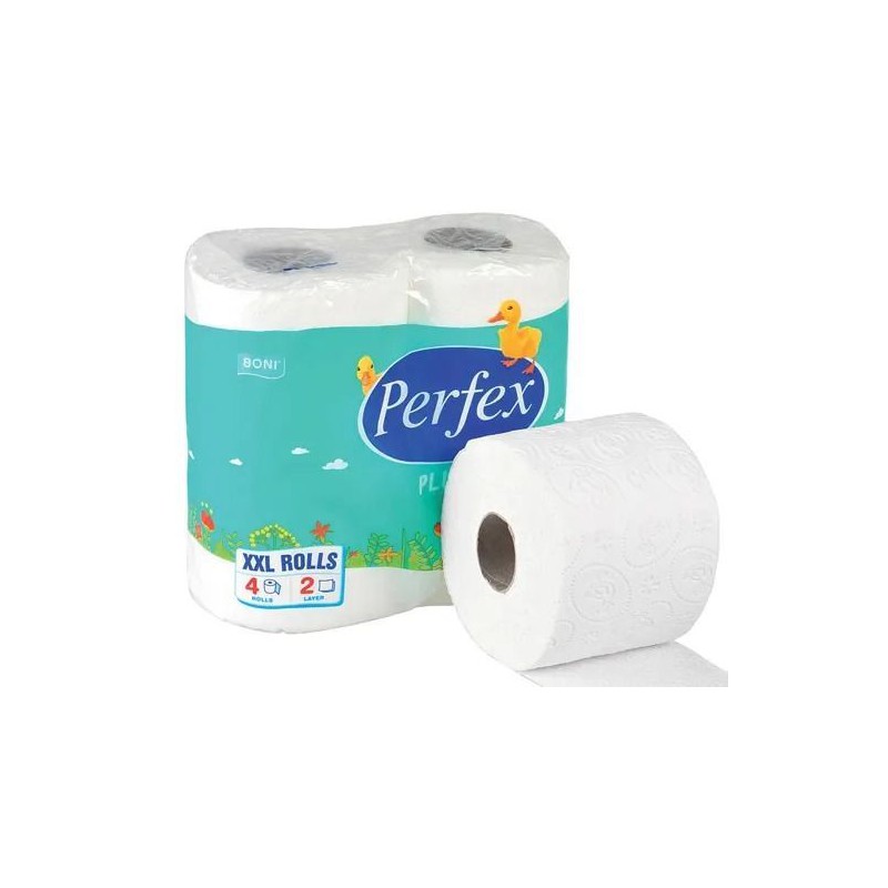 Toaletní papír PERFEX PLUS 2vrstvý bílý, 4ks