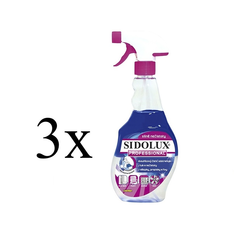 3x Sidolux Professional dvoufázový čistič 500ml
