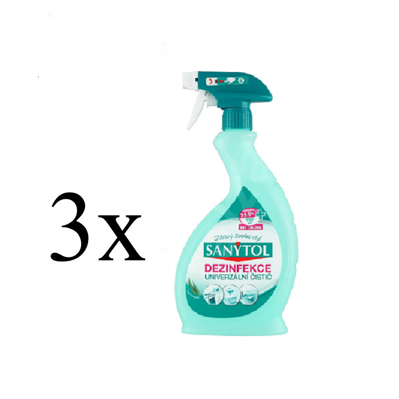 3x Sanytol univerzální dezinfekce s rozprašovačem 500ml