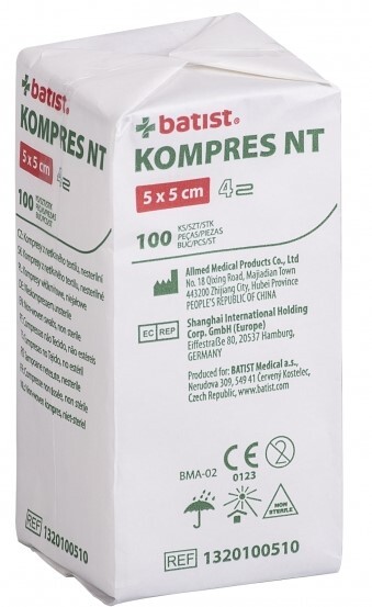 Kompresní gáza nesterilní 5x5cm 100ks
