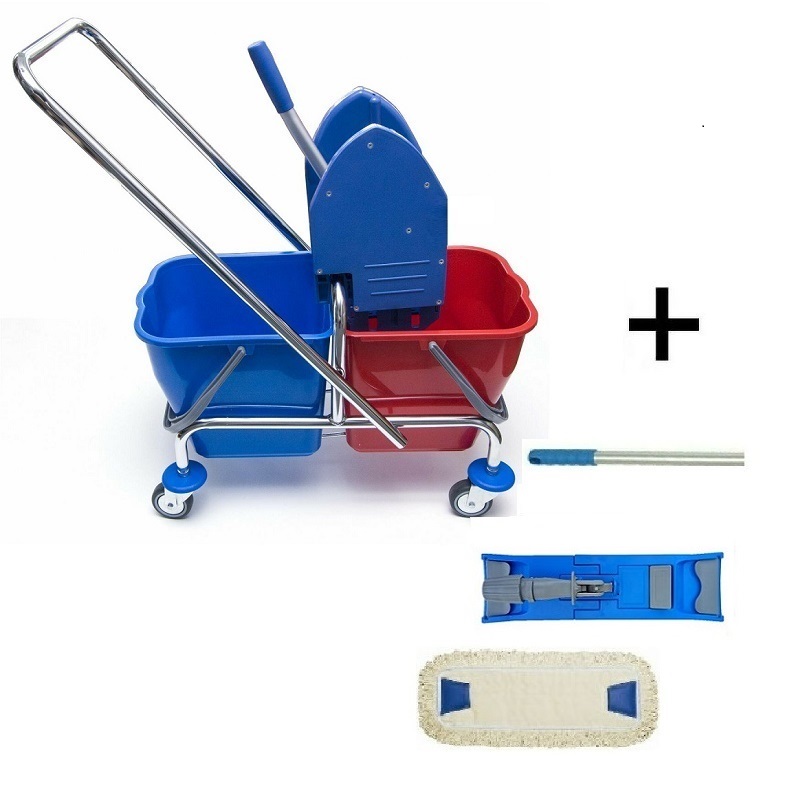 Úklidový vozík DUO 2x17L + FLIPPER Mop sestava s návlekem 40cm