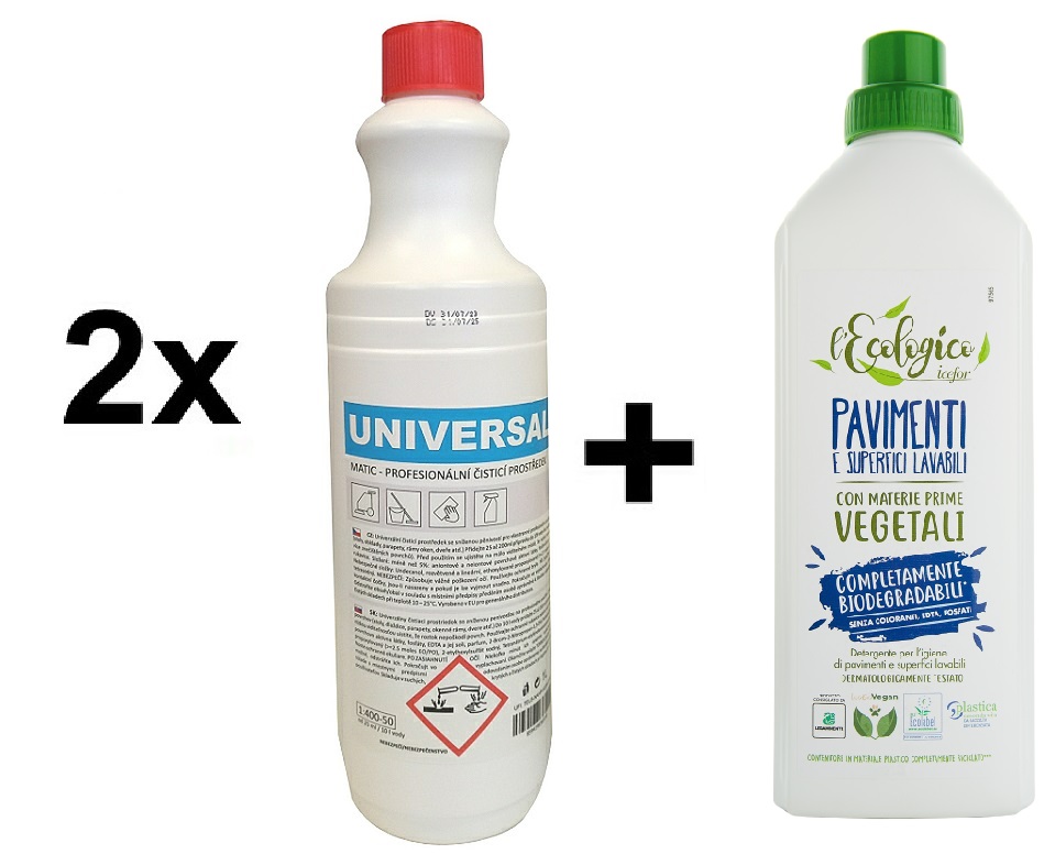 2x UNIVERSAL MATIC superkoncentrát 1L + ZDARMA ECO PAVIMENTI L'ECOLOGICO 1l