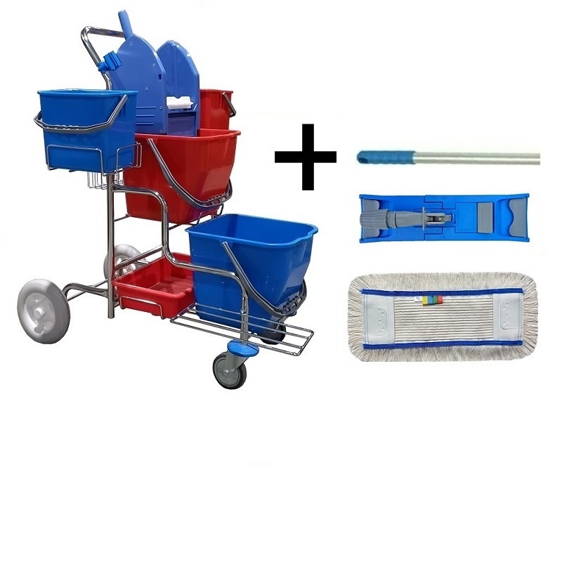 Úklidový vozík TERRY LINE I + FLIPPER Mop sestava s návlekem 40cm