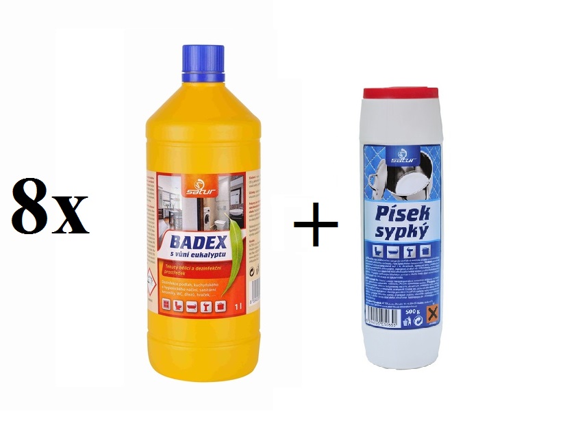 8x SATUR BADEX s vůní eukalyptu 1l + ZDARMA SATUR sypký písek 500 g