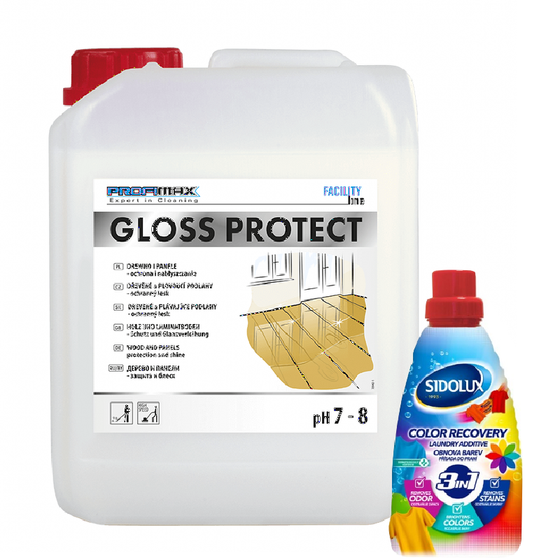 PROFIMAX GLOSS PROTECT (intenzivní lesk) - plovoucí a dřevěné podlahy 5l + BONUS ZDARMA odstraňovač skvrn 3v1